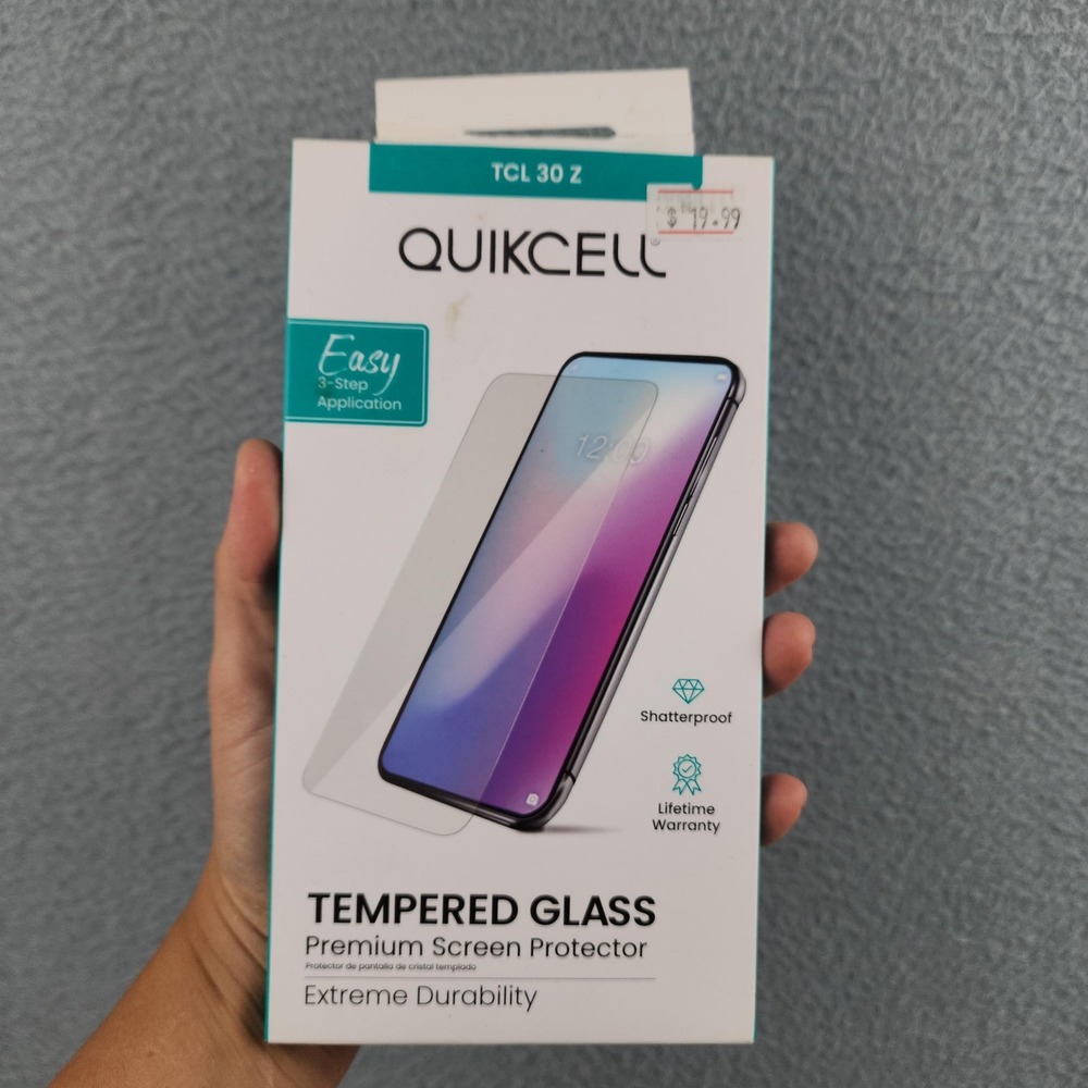Quikcell Tempered Glass Screen Protector TCL 30 Z Clear 9H Shatterproof New